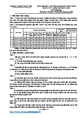 Đề khảo sát chuyên môn giáo viên THCS môn Sinh học - Năm học 2012-2013 - Phòng GD & ĐT Phúc Yên (Có đáp án)